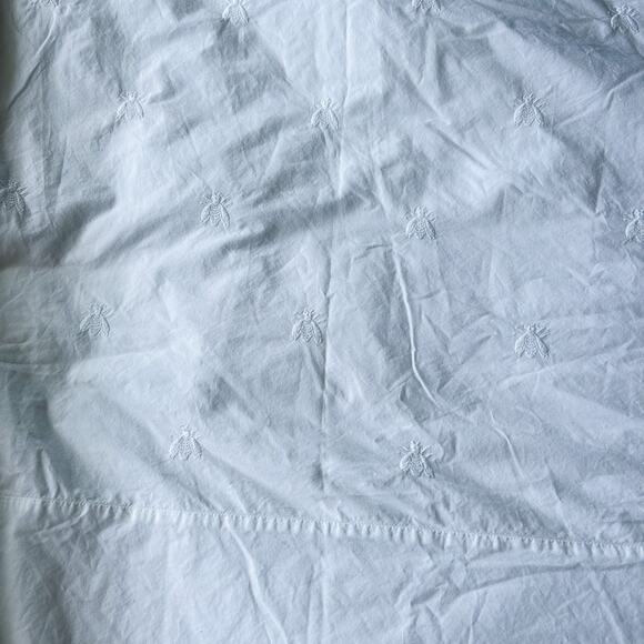 Mastro Raphael The White House Linen Embroidered Bees Twin Duvet Made in Italy - Picture 1 of 14